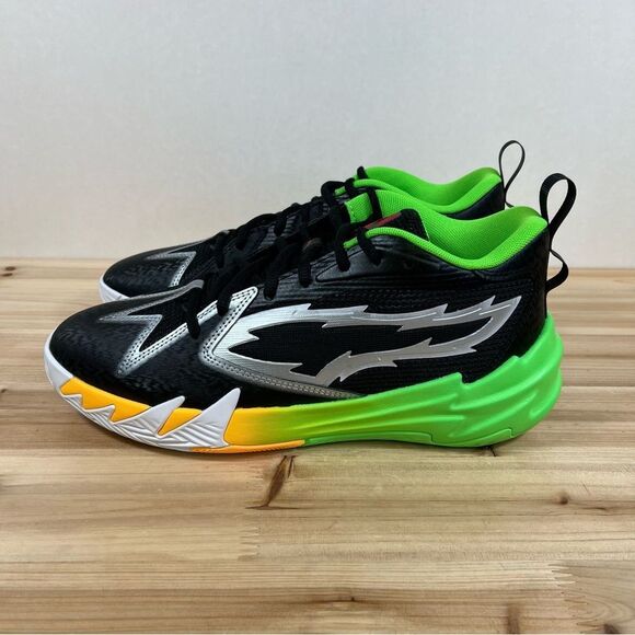 Puma Scoot Zeros NBA 2K Shot Meter Basketball shoes Mens 9.5 Black Green - Picture 3 of 8